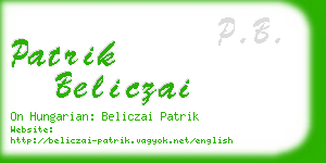 patrik beliczai business card